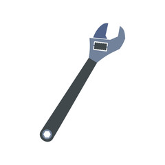 Adjustable wrench flat icon 