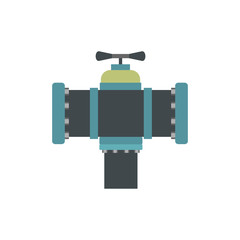 Pipe with a valve flat icon