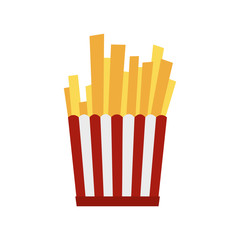 French fries in red and white striped paper box