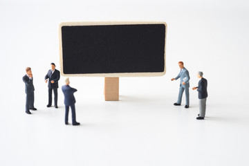 Fototapeta premium Businessmen meeting at chalkboard