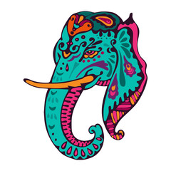 Vector vintage Indian elephant illustration 