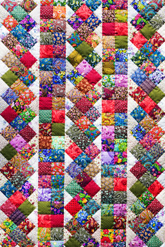 Background of colorful patchwork fabrics