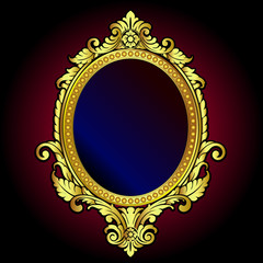  Vector vintage border frame engraving with retro ornament Vecto