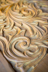 Floral wood carving
