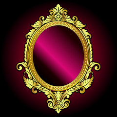  Vector vintage border frame engraving with retro ornament Vecto