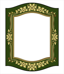 Vector vintage border frame engraving with retro ornament Vector