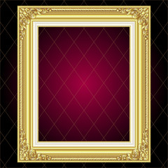 Vector vintage border frame engraving with retro ornament Vector