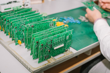 Obraz premium microchip production factory