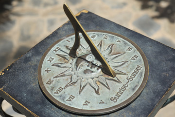 Antique sundial with roman number.
 - obrazy, fototapety, plakaty