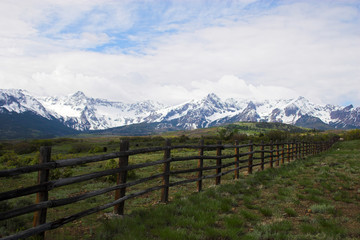 Mountain landscape and fence