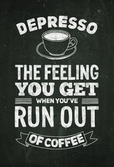 Obraz premium Hand drawn poster with quote about coffee