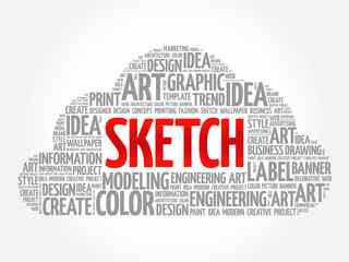 Obraz premium SKETCH word cloud, creative business concept background
