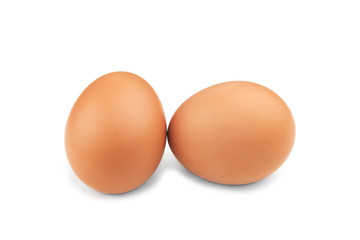 Chicken eggs isolated on white background