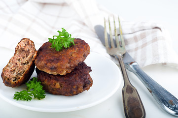 cutlets with a side dish