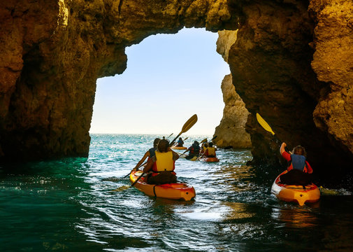 People on boats in the sea