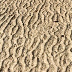 closeup of sand pattern of a beach in the summer