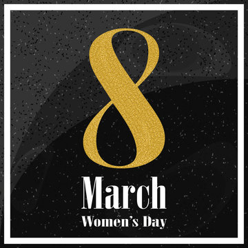 Greeting card with 8 March - international women's day.