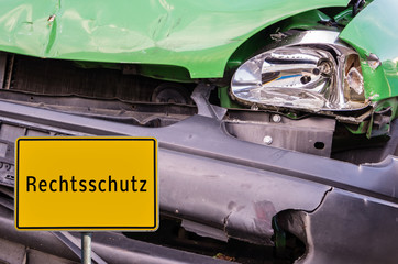 Autounfall Ortstafel Rechtsschutz