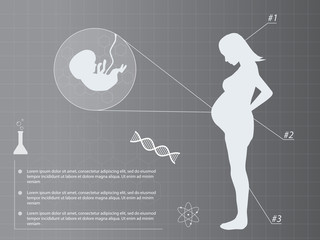 Pregnant woman infographic medicine background