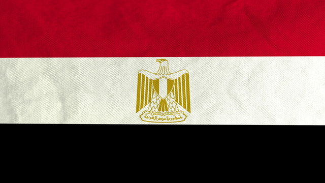 Egyptian flag waving in the wind (full frame footage in 4K UHD resolution).