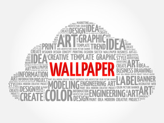 Obraz premium WALLPAPER word cloud, creative business concept background