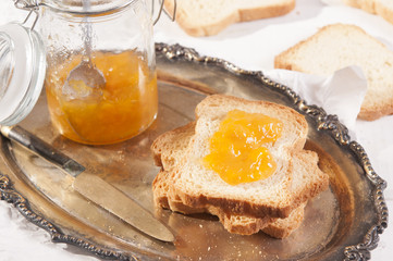 a healthy diet and light, tasty biscuits with jam 