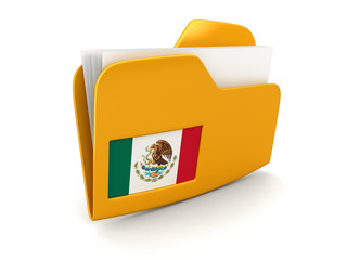folder and lists with Mexican Flag. Image with clipping path