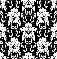 Fototapeta na wymiar Seamless lace pattern, flower vintage vector background.