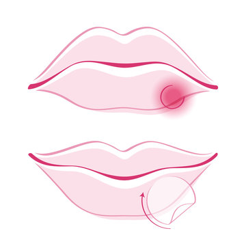 Human lips simple style vector illustration.