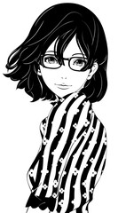 黒髪の女性 / ファッション / メガネ