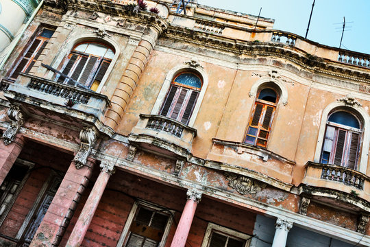 Cuba, La Habana Centro, House Facades