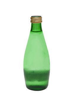 Glass bottle of water. Isolated on white background