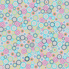 Abstract Pattern with Concentric Circles. Vector Abstract Background with geometric pattern made of set of multicolored rings. Good for wallpapers, web page, textures, wrapping paper, scrapbook.