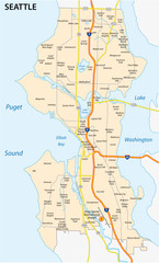 seattle road and neighborhood map