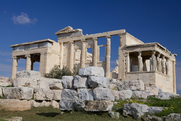 Fototapeta na wymiar View of Erechtheion,Acropoli,Atene