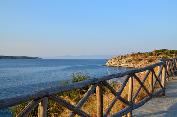 Fototapeta premium Fence and Blue Sea