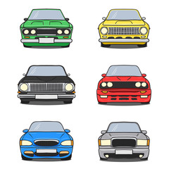 Obraz premium Abstract retro car silhouette background - Front view.