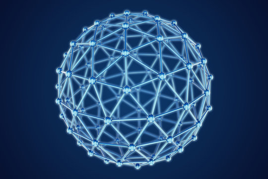 3d model of abstract sphere on a dark background