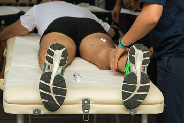 Athlete's Muscles Massage after Sport Workout