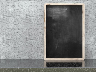 Empty black chalkboard, 3D render