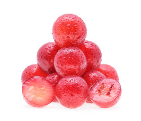 Grapes with water drops isolated on white background