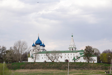 Russian historic Old town Suzdal - the Golden Ring, an ancient monastery, tourist places