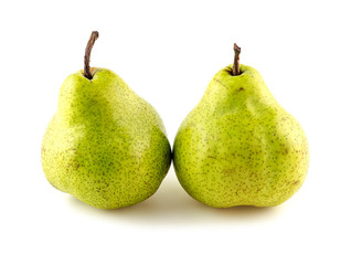 Two sweet pears isolated on white