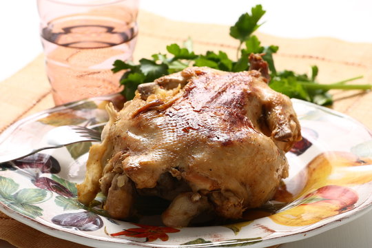 Pollo ripieno al forno