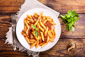 plate of pasta bolognese