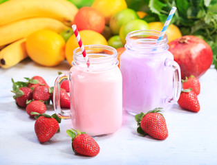 jars of fruit smoothie