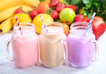 jars of fruit smoothie
