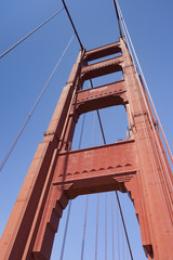 Fototapeta premium Golden gate bridge vivid day landscape, San Francisco