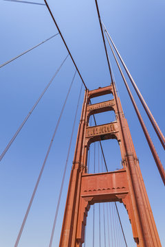 Golden gate bridge vivid day landscape, San Francisco