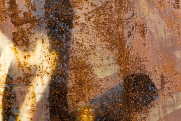 Old rusty metal with scratches and cracks. Abstract background